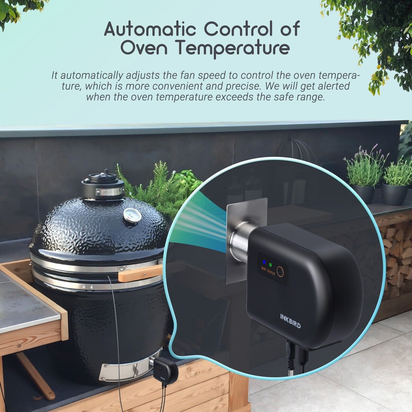 INKBIRD ISC027BW WiFi and Bluetooth Smoker Fan Controller for BBQ Temperature Management