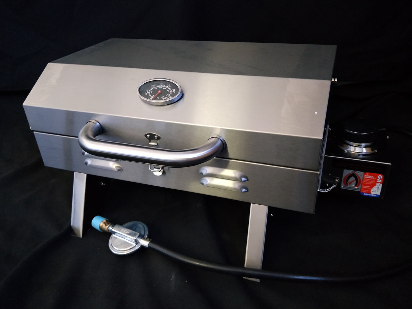 Portable Marine Gas BBQ Grill Smoker with Hood - AGA Approved for Camping
