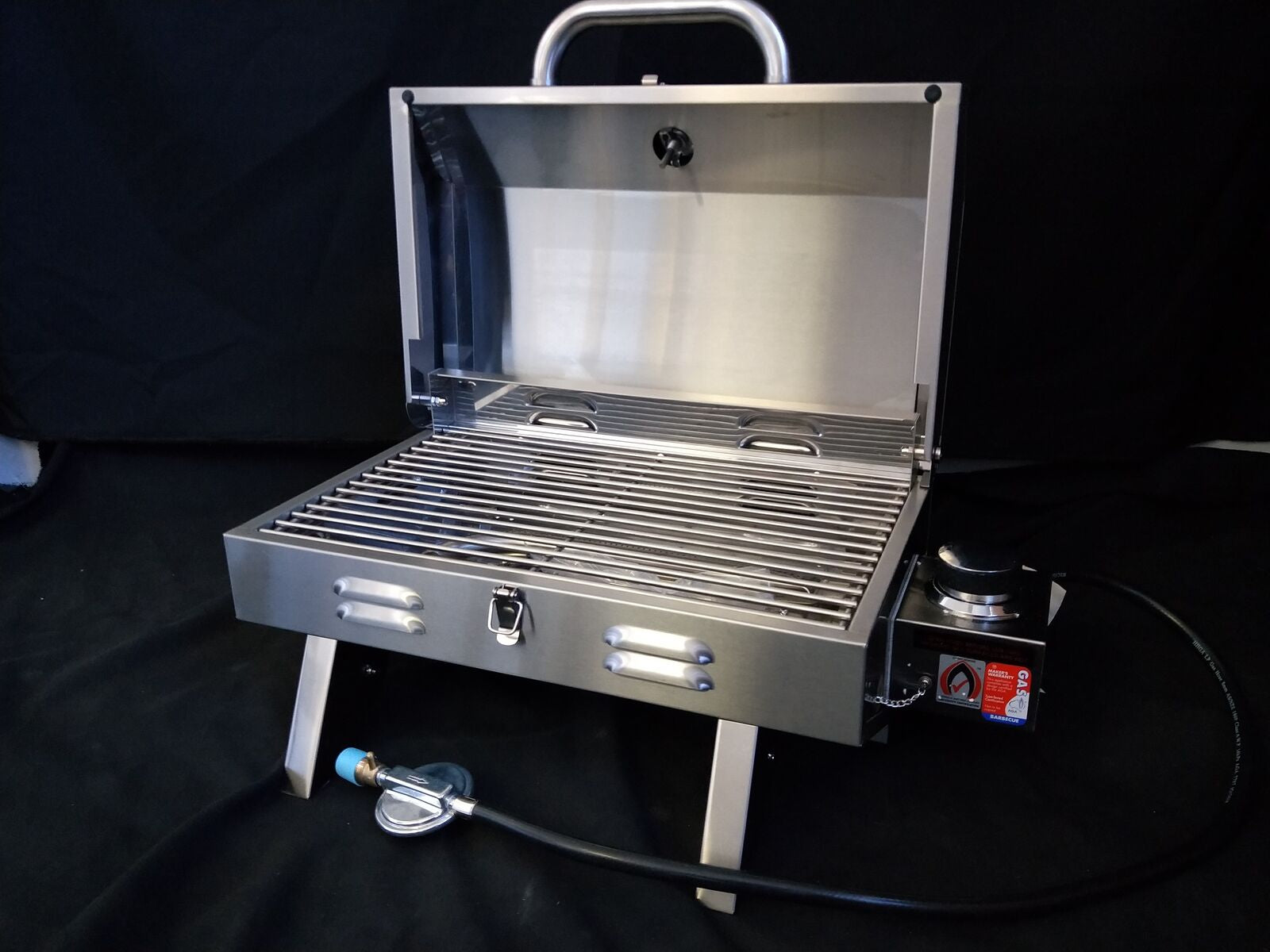 Portable Marine Gas BBQ Grill Smoker with Hood - AGA Approved for Camping
