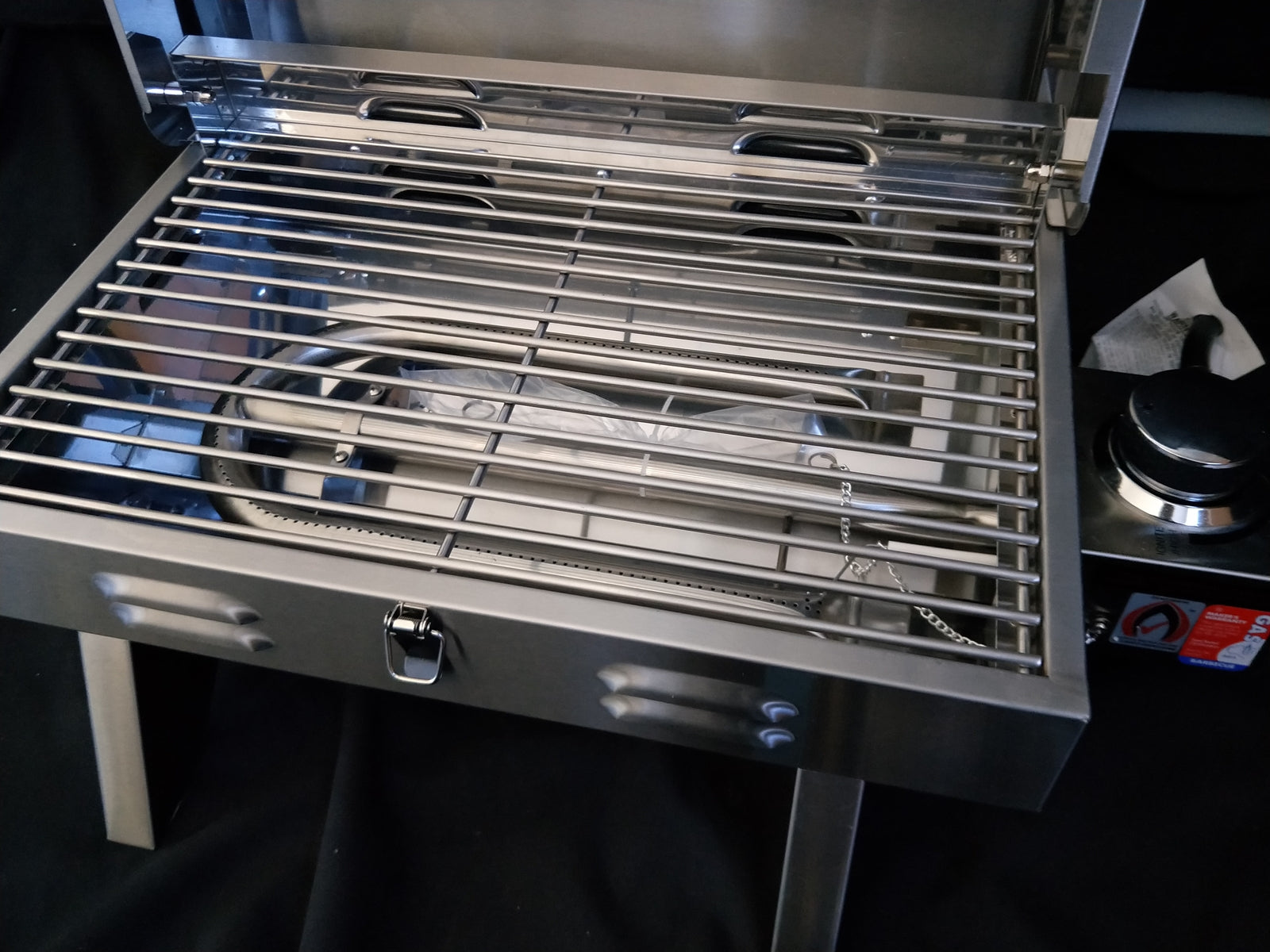 Portable Marine Gas BBQ Grill Smoker with Hood - AGA Approved for Camping