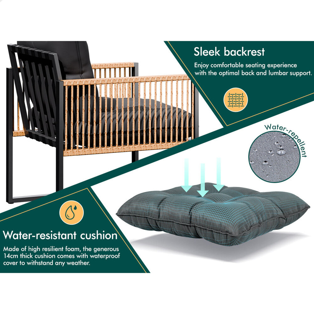Transform Your Outdoor Space with ALFORDSON's Stylish 2-Piece Lounge Chair Set - Perfect for Relaxing in Comfort!