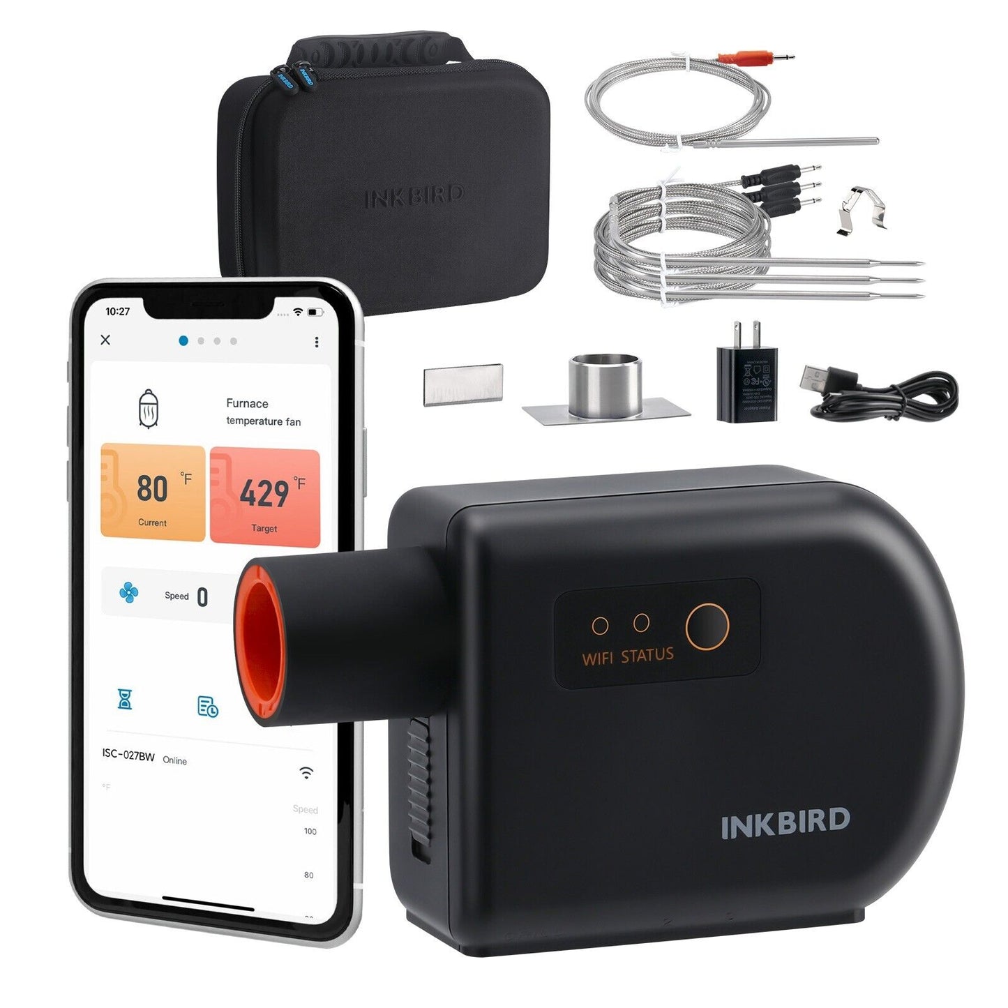 INKBIRD ISC027BW WiFi and Bluetooth Smoker Fan Controller for BBQ Temperature Management