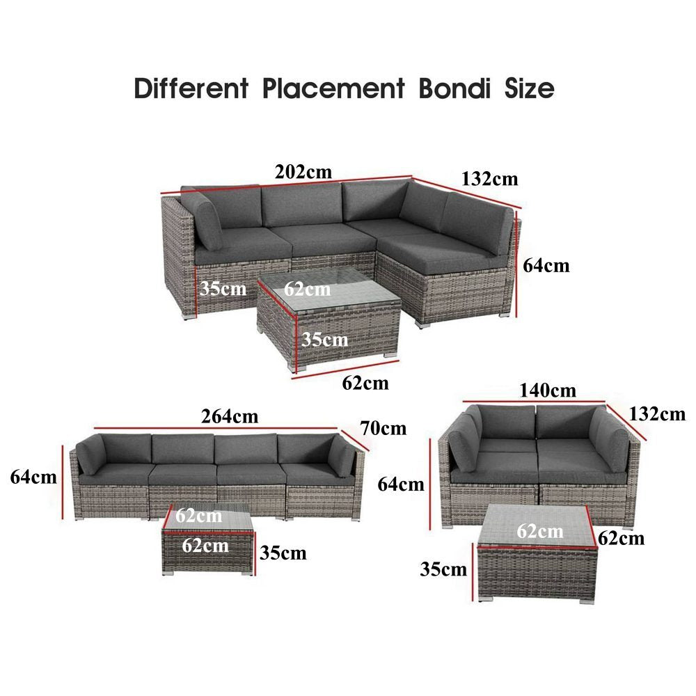 Transform Your Outdoor Space with the Stylish Grey Dreamo Bondi Modular Lounge Sofa