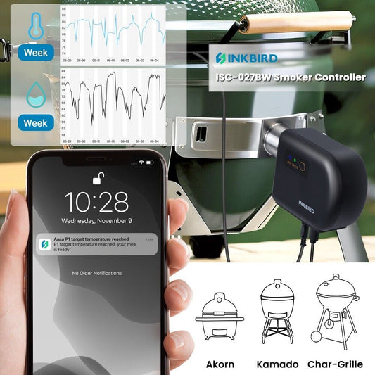 INKBIRD ISC027BW WiFi and Bluetooth Smoker Fan Controller for BBQ Temperature Management