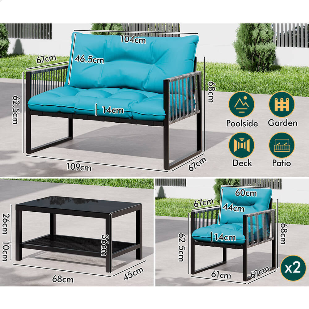 Transform Your Outdoor Space with ALFORDSON's Stylish 2-Piece Lounge Chair Set - Perfect for Relaxing in Comfort!