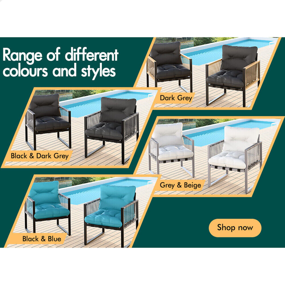 Transform Your Outdoor Space with ALFORDSON's Stylish 2-Piece Lounge Chair Set - Perfect for Relaxing in Comfort!