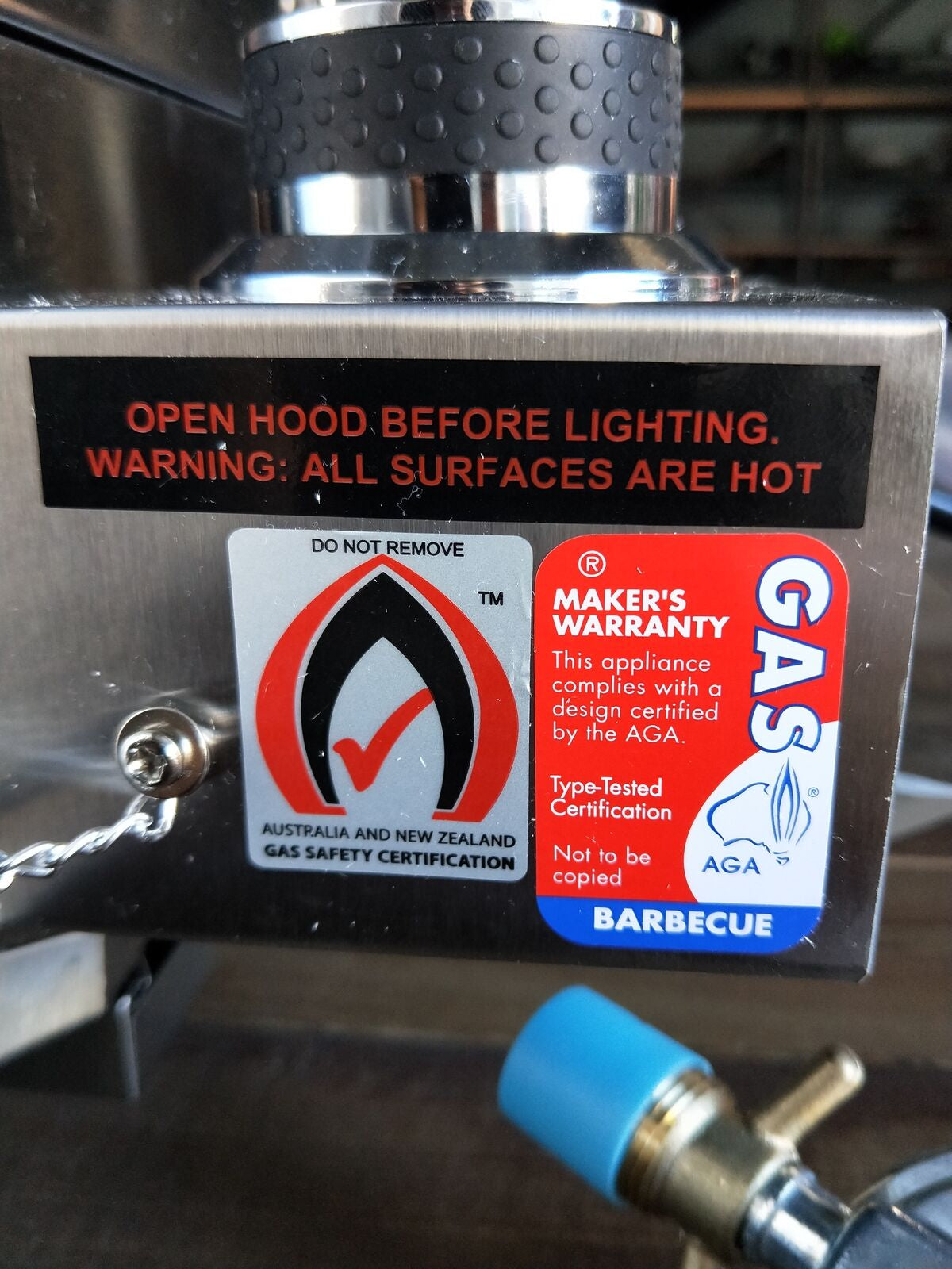 Portable Marine Gas BBQ Grill Smoker with Hood - AGA Approved for Camping
