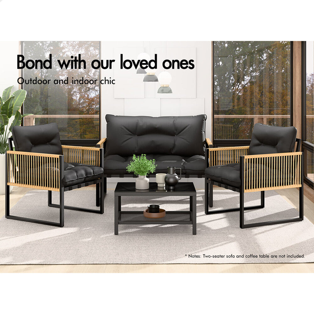 Transform Your Outdoor Space with ALFORDSON's Stylish 2-Piece Lounge Chair Set - Perfect for Relaxing in Comfort!