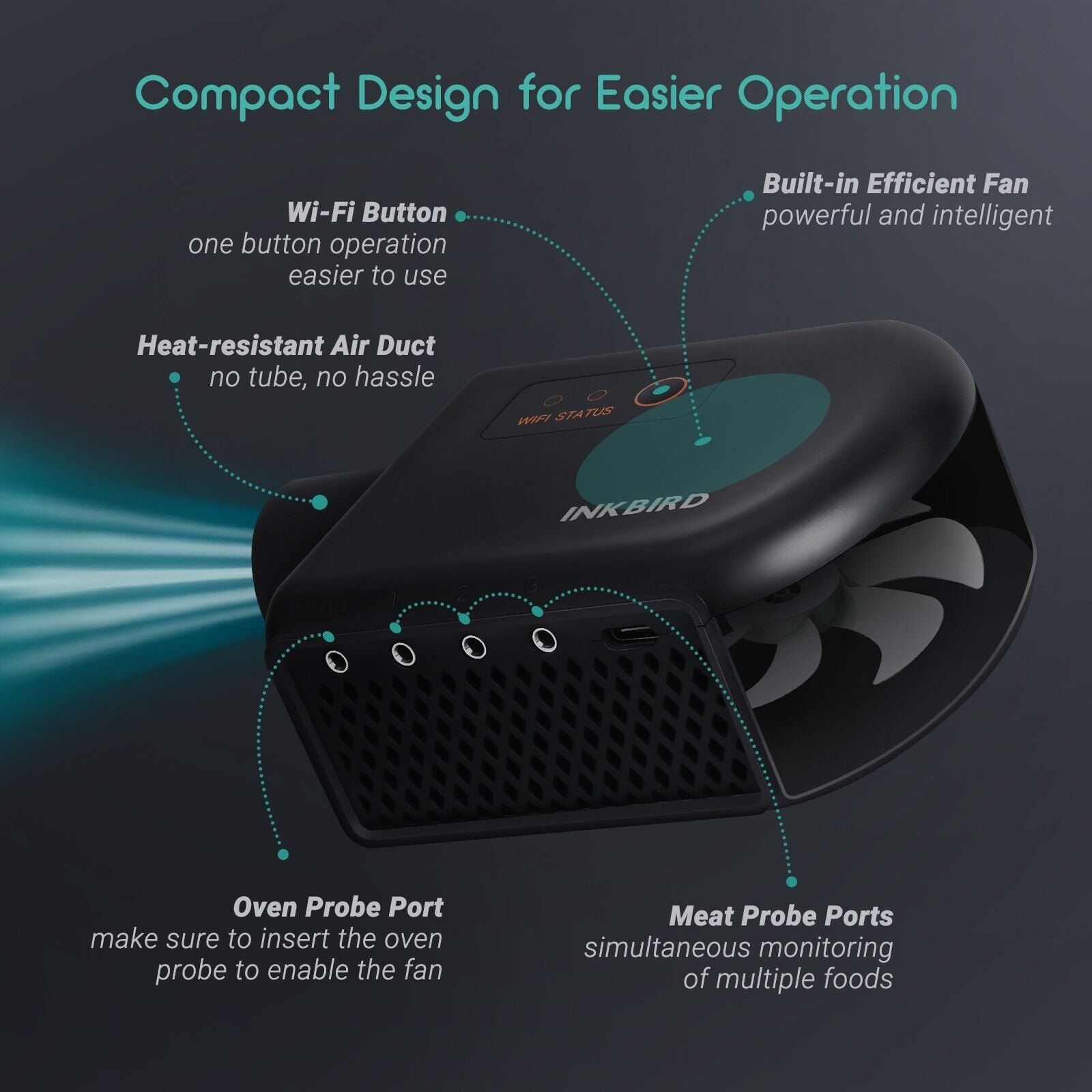 INKBIRD ISC027BW WiFi and Bluetooth Smoker Fan Controller for BBQ Temperature Management