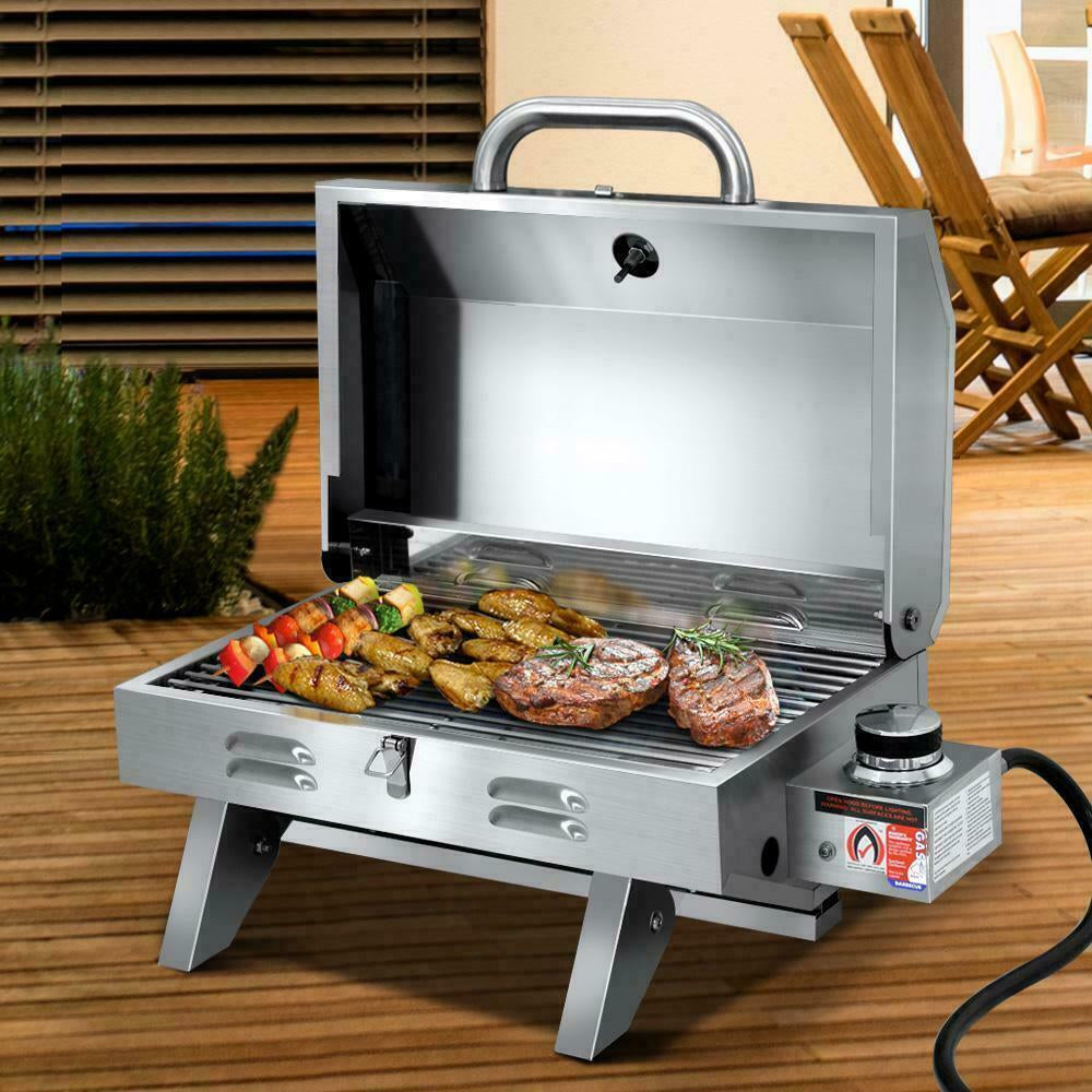 Portable Marine Gas BBQ Grill Smoker with Hood - AGA Approved for Camping