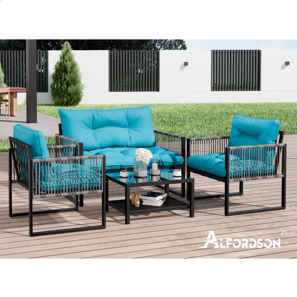 Transform Your Outdoor Space with ALFORDSON's Stylish 2-Piece Lounge Chair Set - Perfect for Relaxing in Comfort!